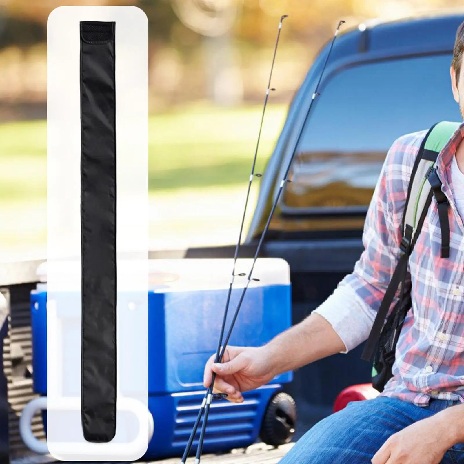 Bolsa protectora para caña de pescar con compartimentos, no elástica, 85, 110, 120, 130, 140cm, cubiertas portátiles para caña de pescar, aparejos de pesca