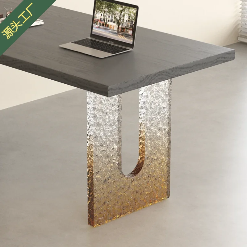 Water ripple table legs custom acrylic transparent suspension bracket stone pattern gradual change diy custom island platform su