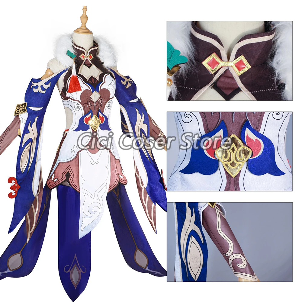 Honkai Star Rail Yukong Cosplay Kostuum Pruik Staart Schoenen Vrouwen Halloween Feest Carnaval Outfits Yu Kong Donkergroen Lang Haar