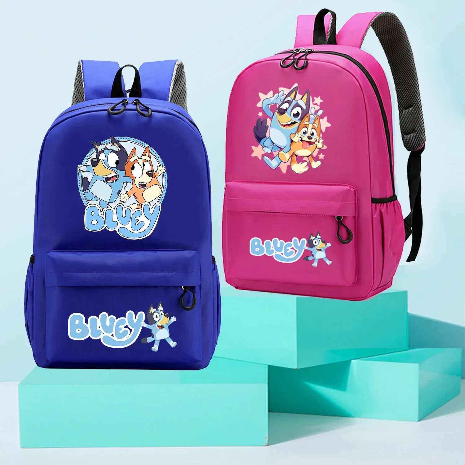 Bluey Backpack Children Schoolbag Waterproof Book Bag Large Capacity Back To School Accessories Zipper Casual Daypack Mochila