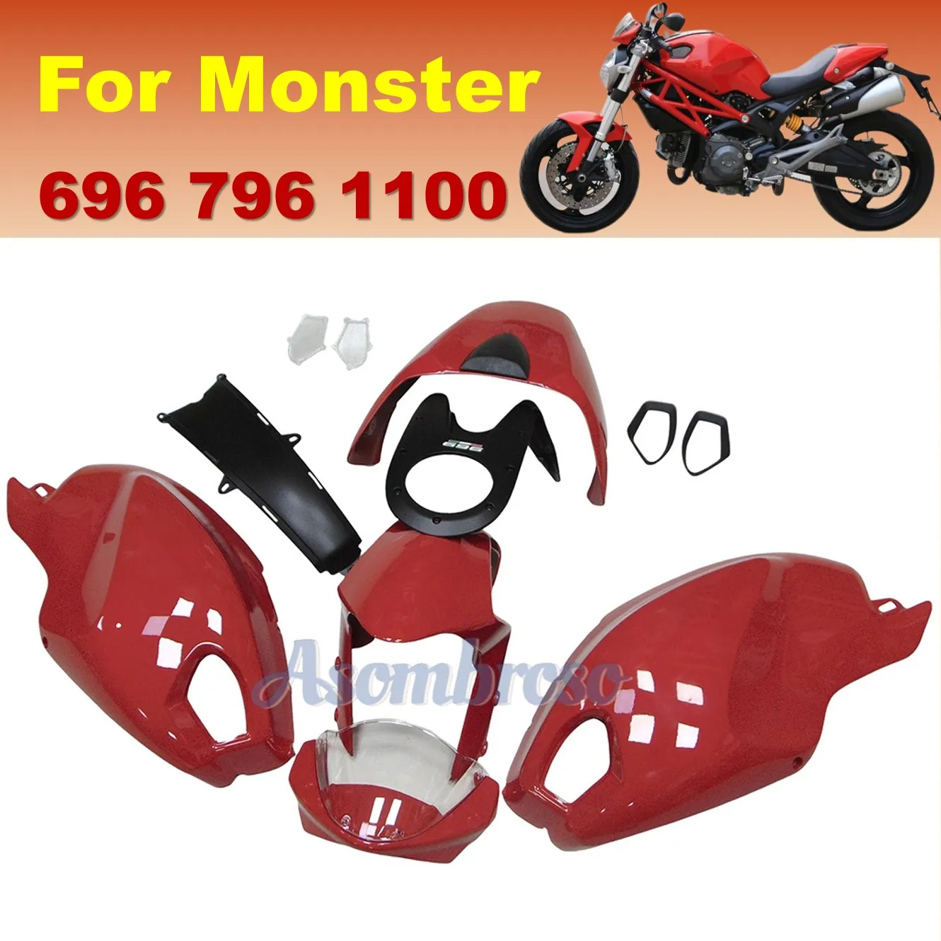 

Для Ducati 696 796 Monster Cowl 1100 1100 S обтекатель панели мотоцикла | Глянцевый красный