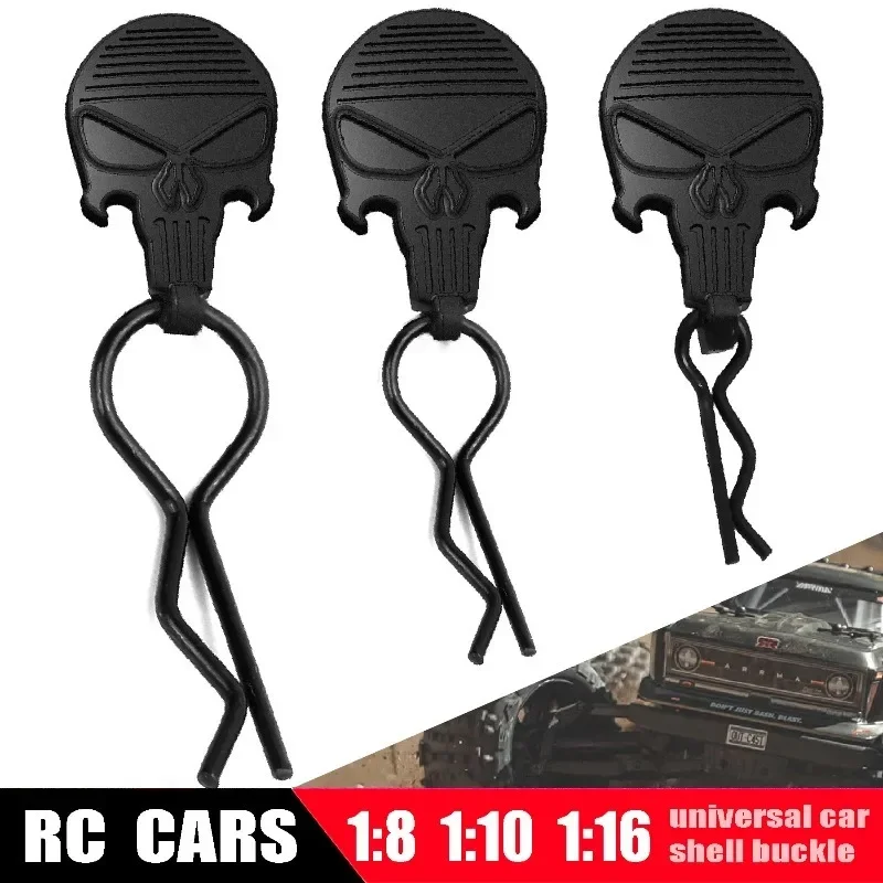 

10 Universal RC Car Body Clips w/Pull Tabs Black or White R Pins for 1/8/10/16 Scale Losi Arrma Axial and All 1/8 Redcat HPI HSP