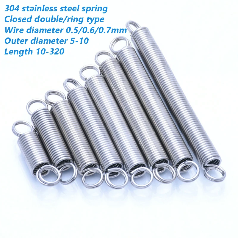 

Stainless Steel Shut up S Hook Tension Spring 3mm Cylindroid Helical Draught Extension Expansion Tensile Spring Length 15-300mm