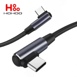 USB C to Type C Elbow 90 Degrees 100W Fast Charging Cable For Huawei Samsung Xiaomi Macbook iPad QC 3.0 Quick Charge Data Cable