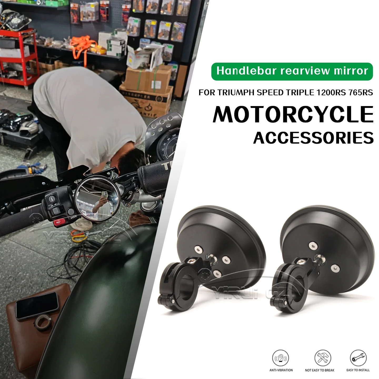 

For Triumph Speed Triple 1200RS 1200 RS Motorcycle Blind Spot Auxiliar Retrovisor Espelho Convexo Espelhos de grande angularpara