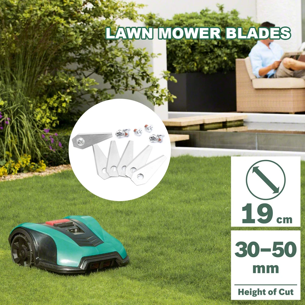 18Pcs Grass Cutter Blade Anti-rust for Bosch Indego 800 1000 1200 (Silver)