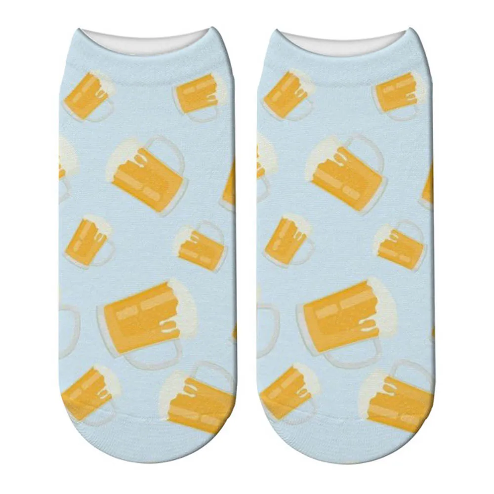 New Design Funny Fashion Harajuku Women Socks Novelty Beer Pattern Socks Hiphop Solid Cotton Cool Socks