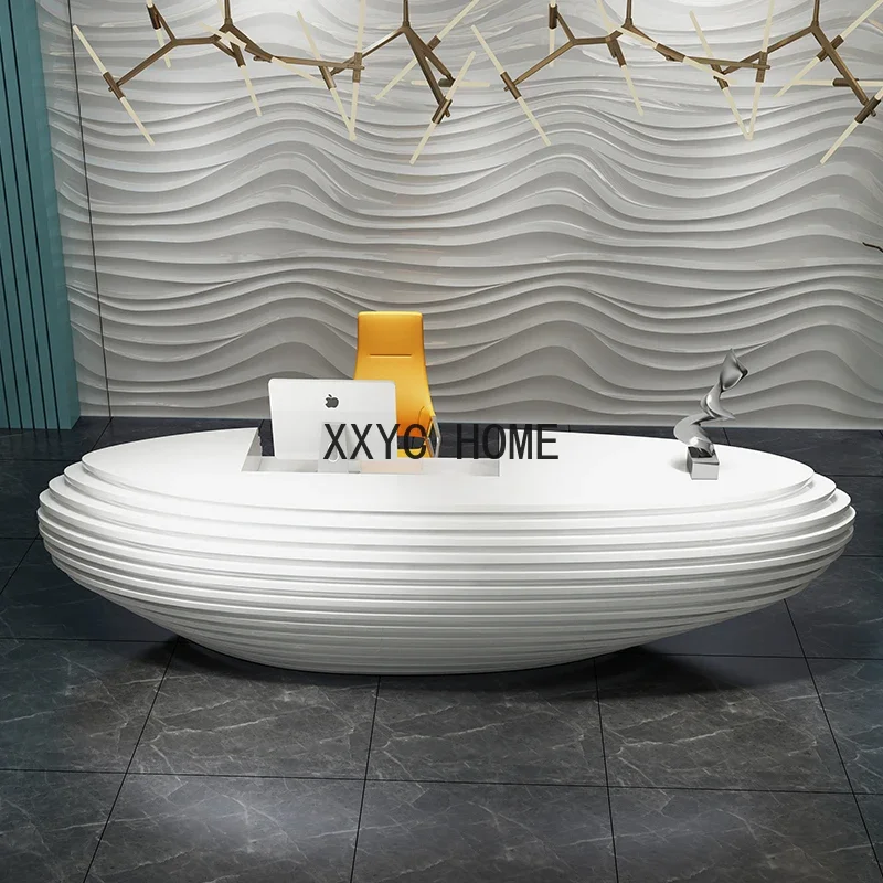 

Counter Beauty Salon Bar Cashier High-End Reception Desk Simple Modern Paint Office Table