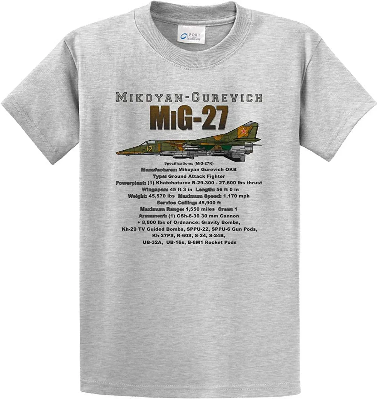 Soviet Russian MiG-27 Flogger Ground-attack Aircraft T-Shirt 100% Cotton O-Neck Short Sleeve Summer Casual Mens T-shirt