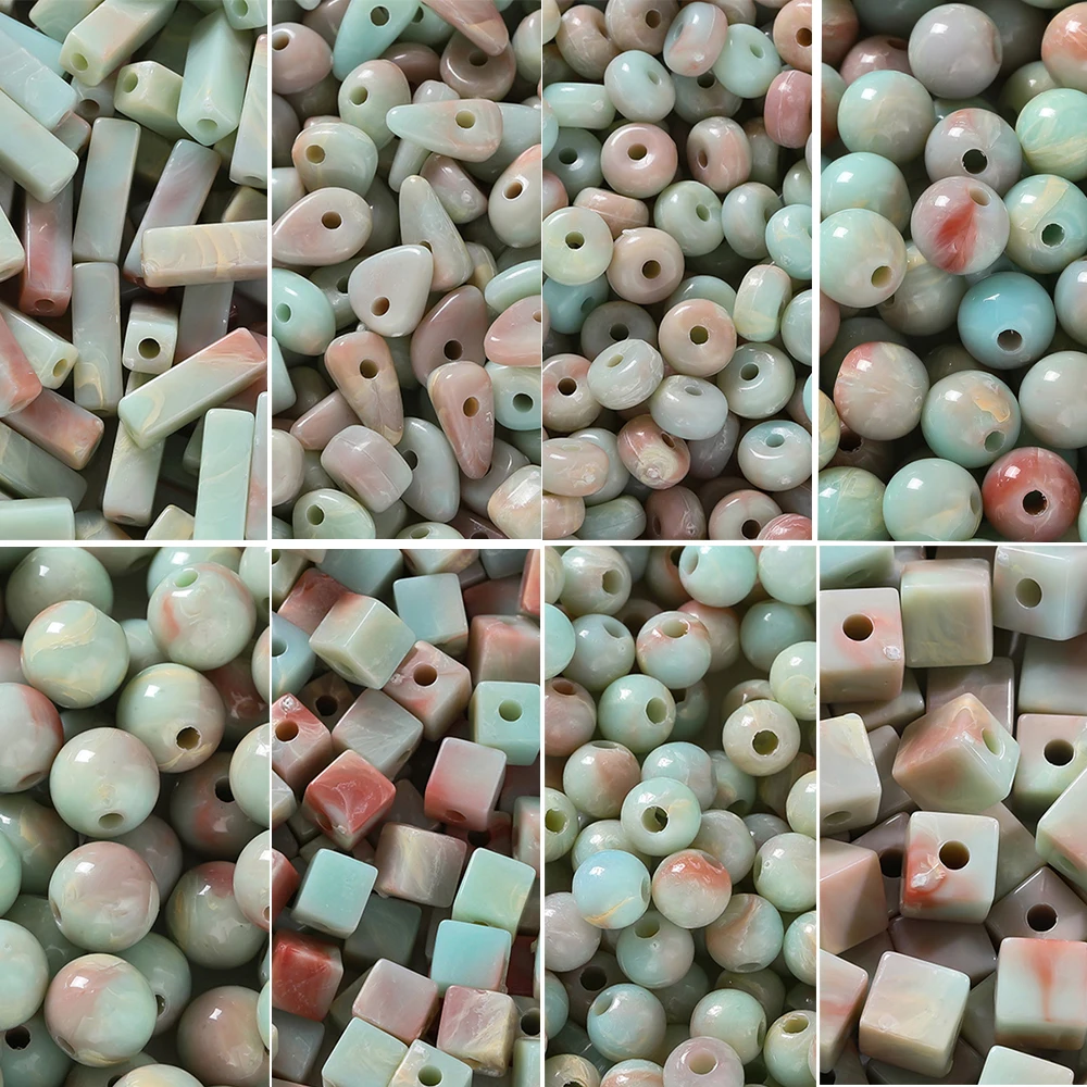 

20/50pcs Square Acrylic Beads Irregular Imitation Stone Spacer Loose Bead for DIY Bracelet Necklace Jewelry Making Accessories