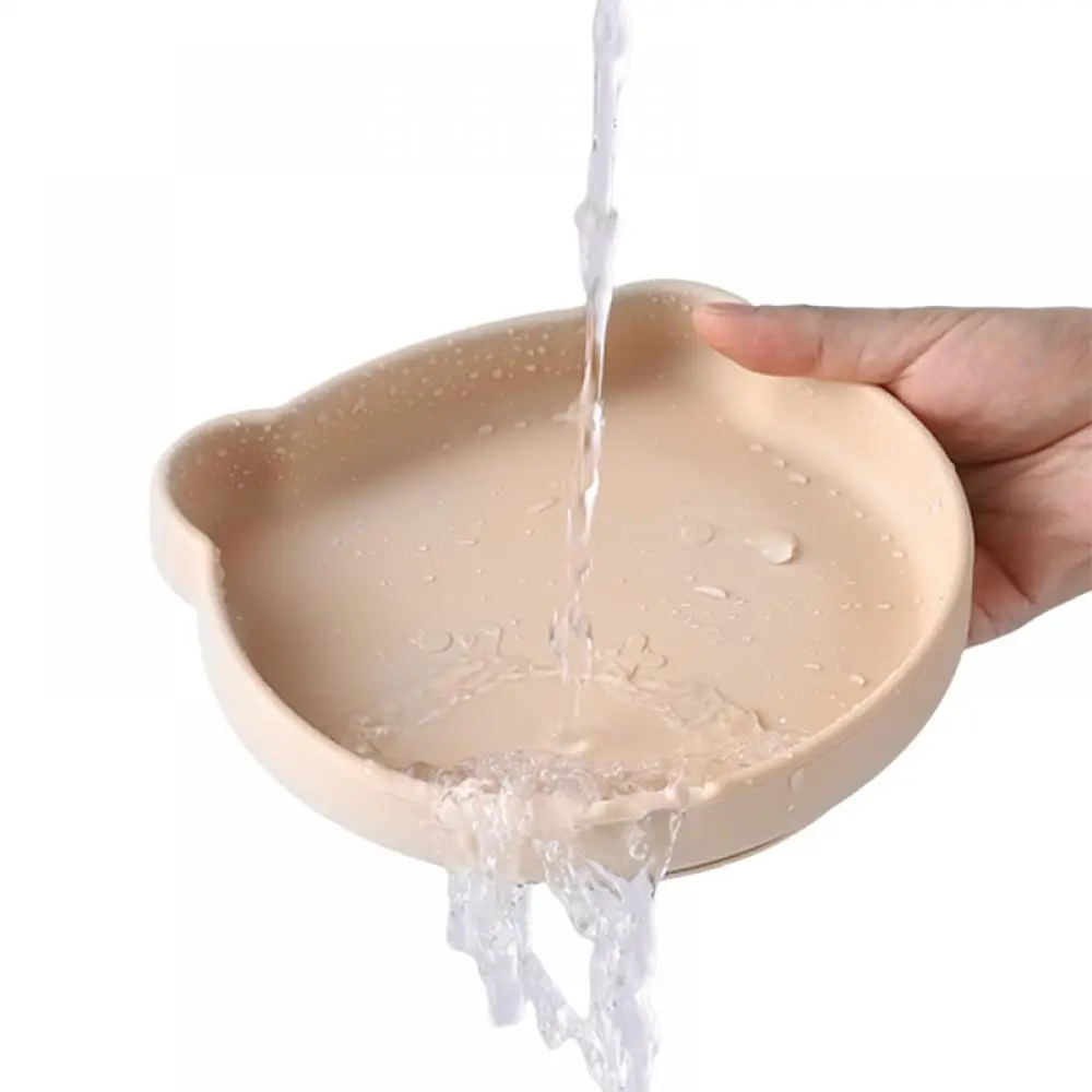 Beadsnice 1set/lot Anti Drop Silicone Sucker Dining Plate Spoon For Baby Learn to Eatting Tableware Children's Feeding Set