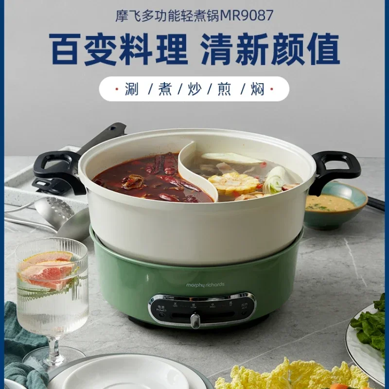 220V Multifunctional Electric Hot Pot, Separable Yin Yang Hot Pot for Family Use