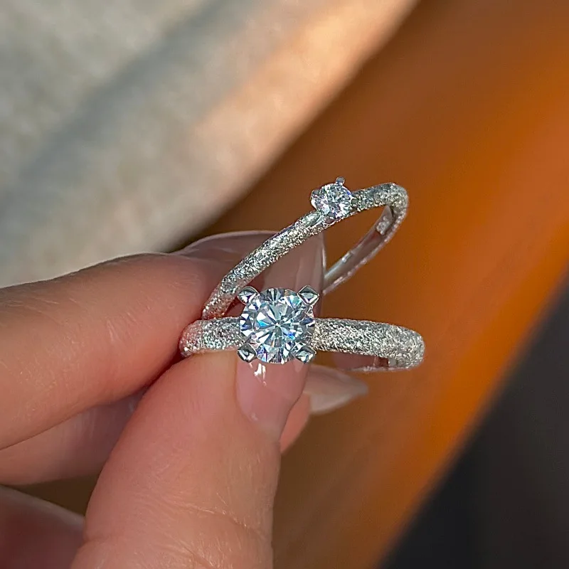 

[Cciris.Com] S925 Silver Sparkling Ring Japanese Vintage Minimalist Wholesale Stacking Jewelry for Women