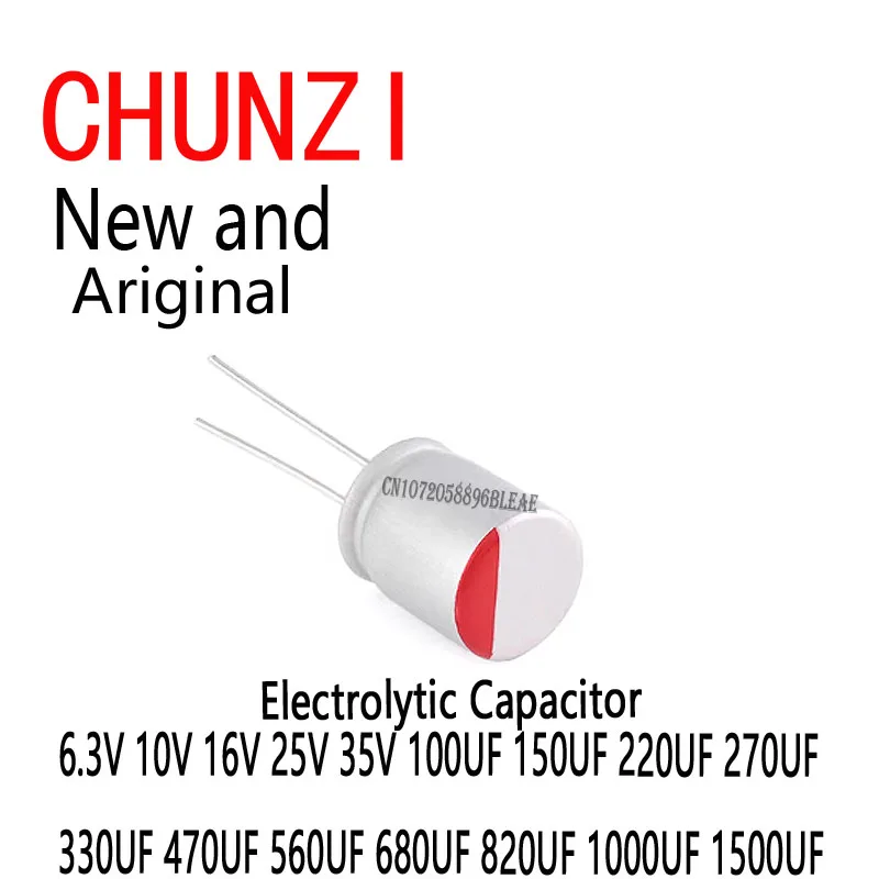 20Pcs DIP Solid Electrolytic Capacitor 6.3V 10V 16V 25V 35V 100UF 150UF 220UF 270UF 330UF 470UF 560UF 680UF 820UF 1000UF 1500UF