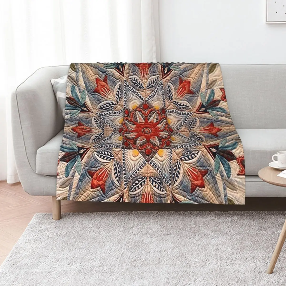

Quilt, quilt pattern, floral quilt, Japanese quilt, quilted blanket Throw Blanket Warm Throw Blanket Gift for Anniversary