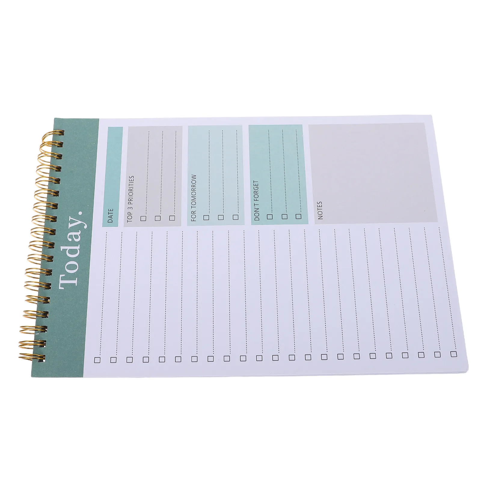 B5 Spiral Notebook Undated Daily Planner Notepad Binding Checklist Task Organizer Productivity Notepad Office School