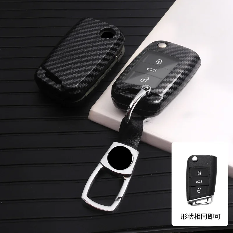 

Fashion New Carbon Fiber Car Remote Key Bag Shell Cover For For VW Volkswagen Passat Magotan CC Arteon Golf Polo Bora Lavida S