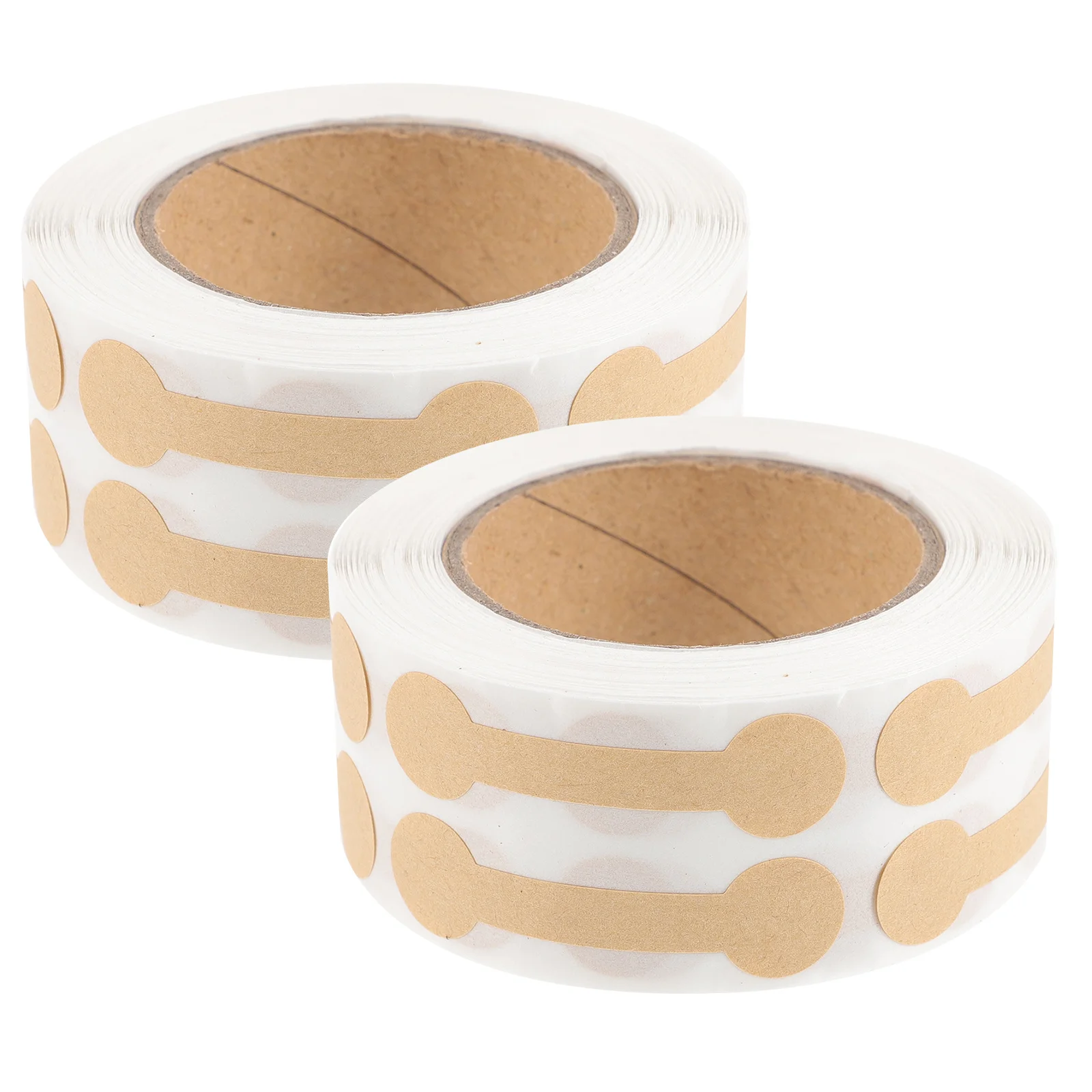 

2pcs 2 Rolls Premium Kraft Paper Gift Tags Stickers For Diy Baking Craft Sealing Labels Self Adhesive Sticky Tape Retail Package