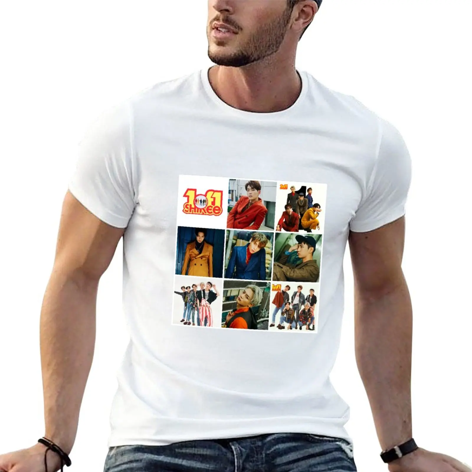 Футболка с коллажем SHINee 1of1, мужские черные футболки, винтажная одежда, мужская футболка
