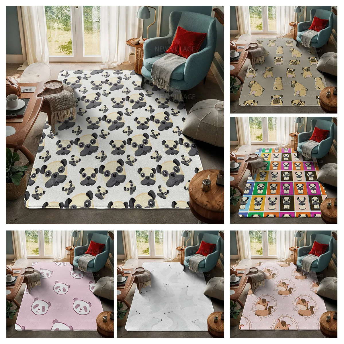 House entrance carpet Home door mat Room Bath Foot bathroom non-slip Kitchen water absorption rugs Modern Nordic cute animal
