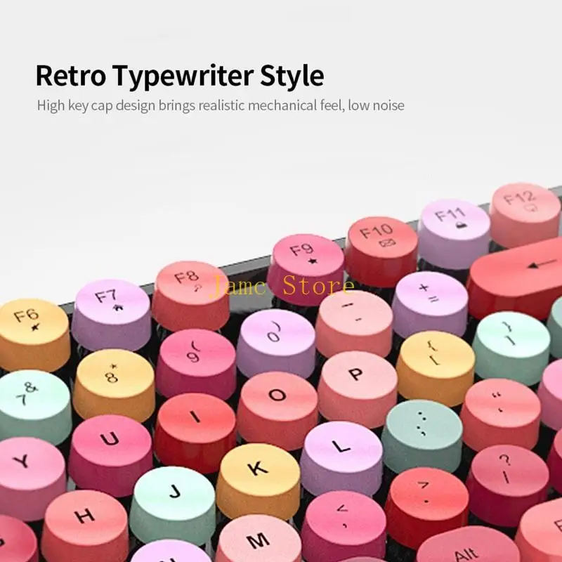 LX0B Süße Tastatur-Maus-Kombination, gemischte Farben, 2,4 G kabelloses Tastatur-Maus-Set, kreisförmig