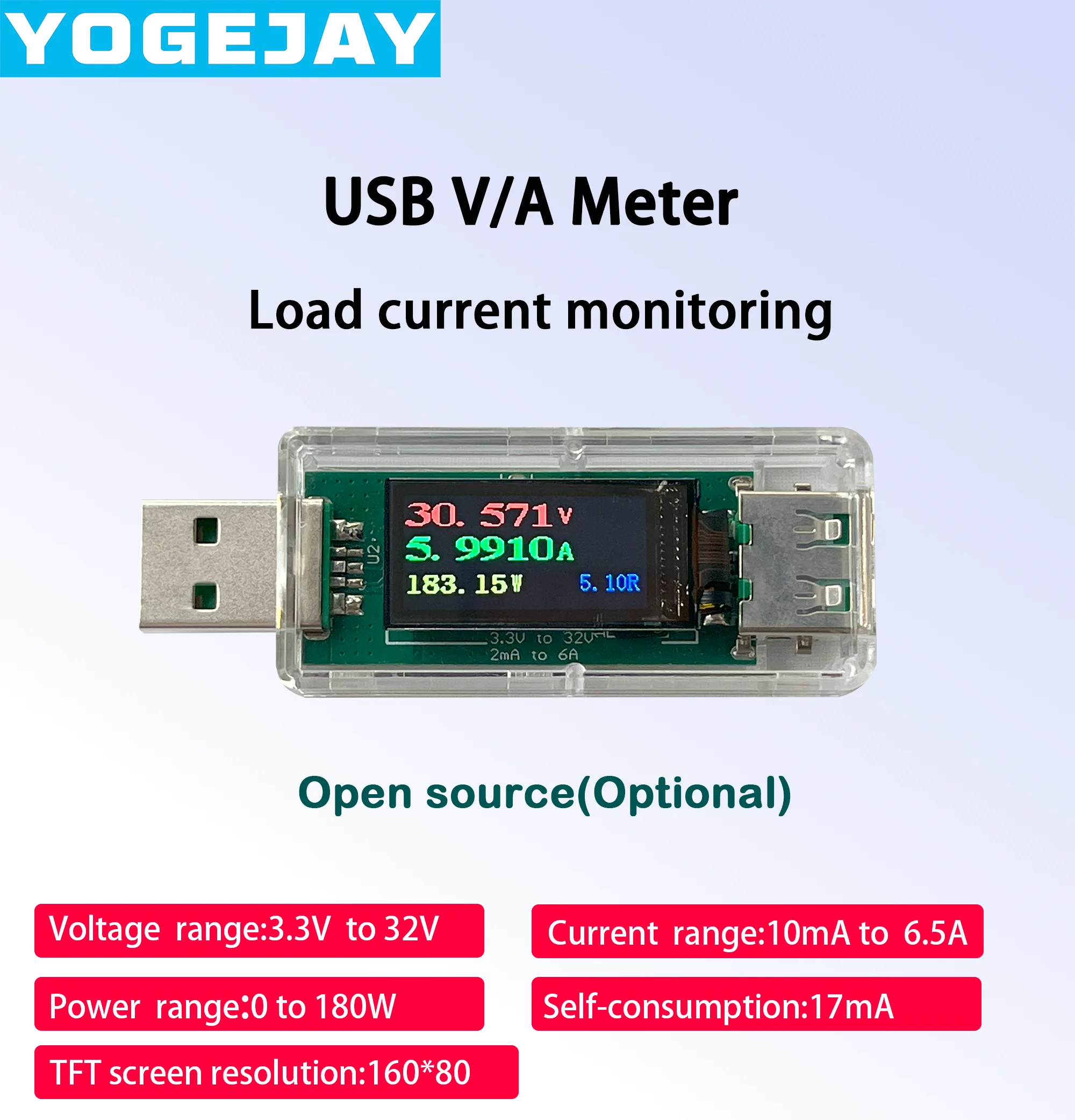 USB-монитор напряжения, тока и мощности с TFT-дисплеем, STM32F103+INA226 USB-монитор напряжения, тока и мощности с TFT-дисплеем, STM32F103+INA226