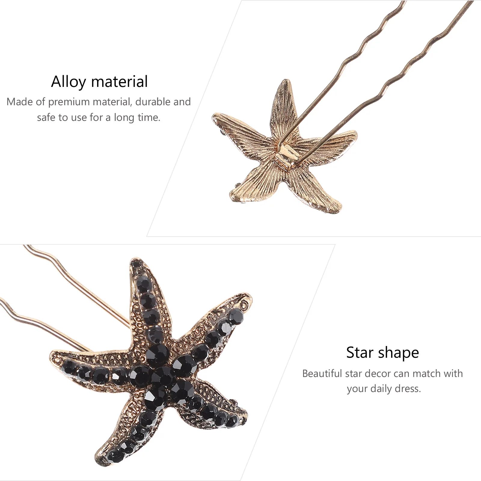 

6pcs Black Hairpins U Shaped Hair Clips Elegant Bridal Wedding Accessories Women Party Grooming Women Hair Clip Tools