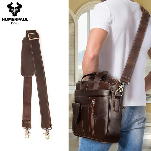 Imagen 2 del producto Correa de cuero genuino ajustable para bolso, accesorio de repuesto de 127cm de largo para bandolera, Color sólido