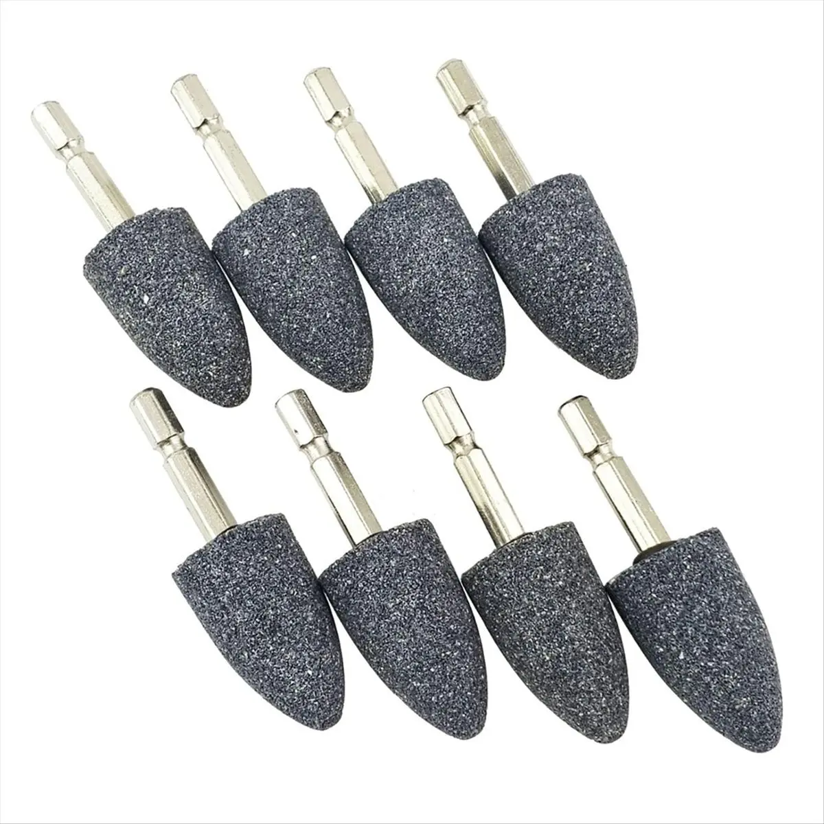 ABZT 8 Pcs Cone Shape Grinding Stone - 1/4inch Hex Shank Abrasive Stone Mounted Grinding Point for Rotary Tool Drill (25mm)