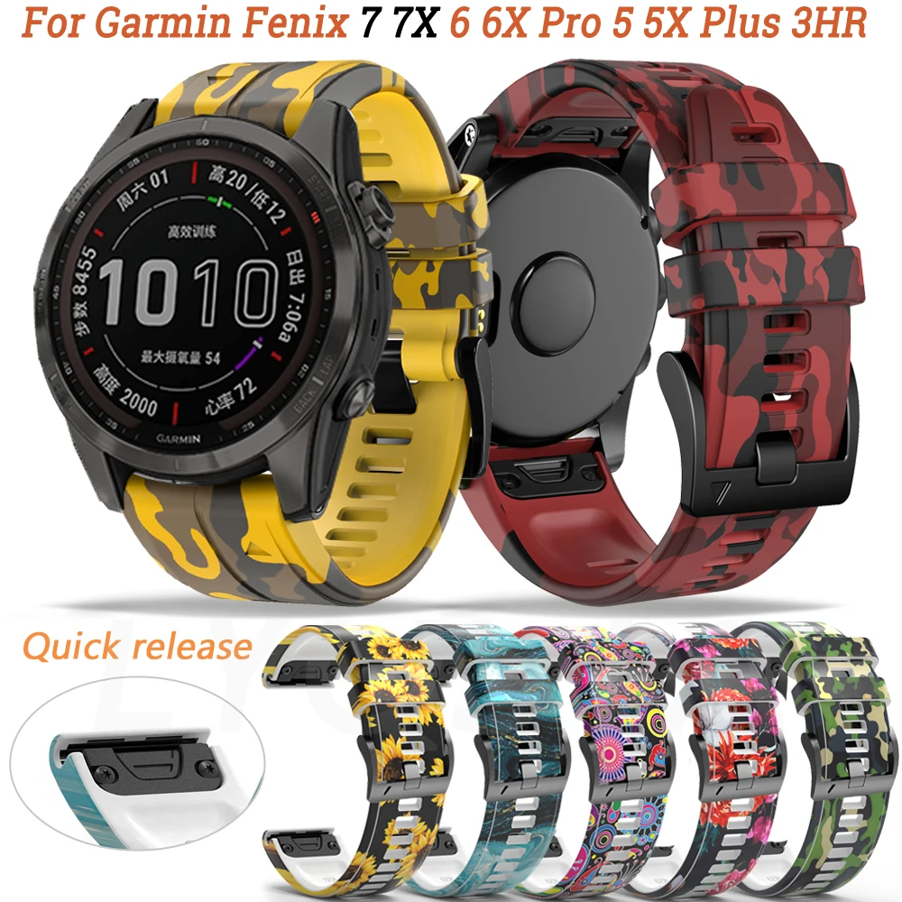 Ремешок для смарт-часов Garmin Fenix 7X 7 Solar/6X 6 Pro 5 5X Plus 3HR/Epix, быстросъемный силиконовый браслет, 22 26 мм