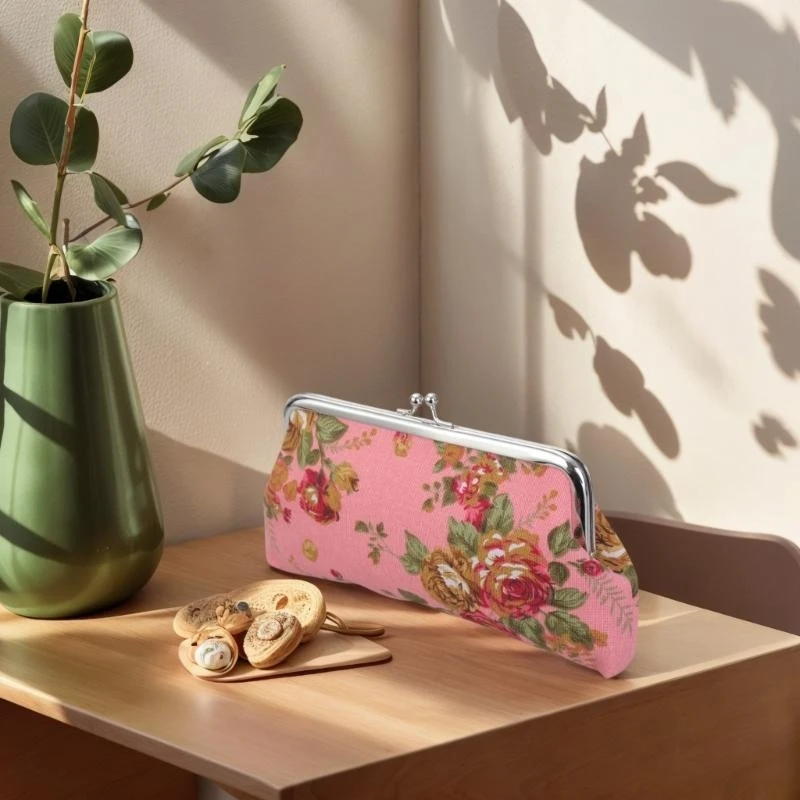 

G5AE Coin Purse Floral Phone Clasp Wallet Handbags Change Clutch Gifts