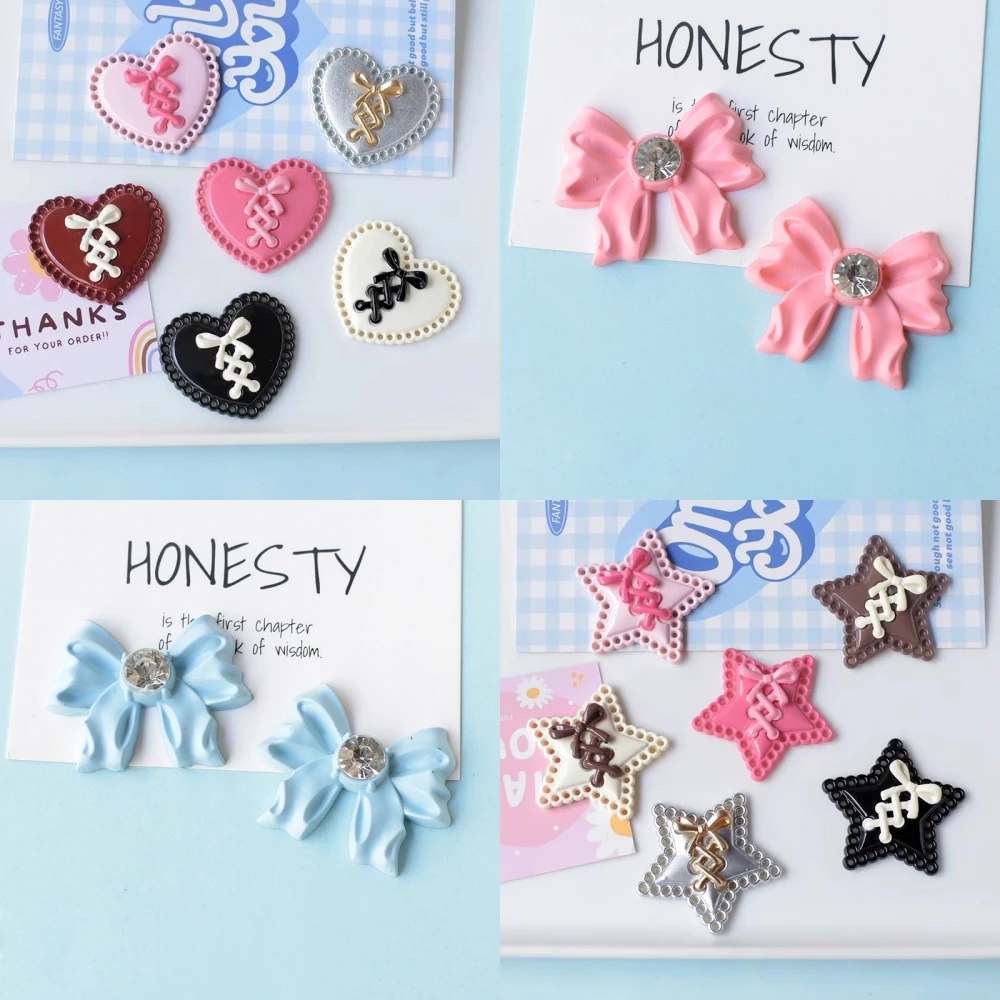 

2Pcs Kawaii Valentines Day Binding Love Craft Decor Inlaid Pearl Heart Diy Acrylic Jewelry Parts Junk Iphone Case Ipad Accessory