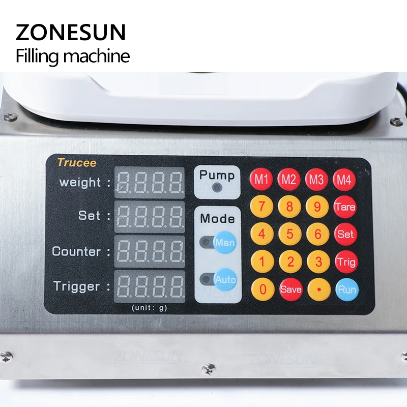 ZONESUN Machine de remplissage et de pesage de liquide automatique, parfum, solution liquide orale, vernis à ongles, petit atelier, ZS-M90 de production
