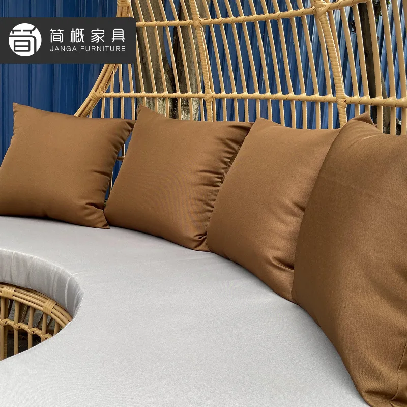 Outdoor Villa Pool Bed Furniture Beach Scenic Area Seaside Rattan Sofa Hotel Homestay Outdoor Sofa Combination