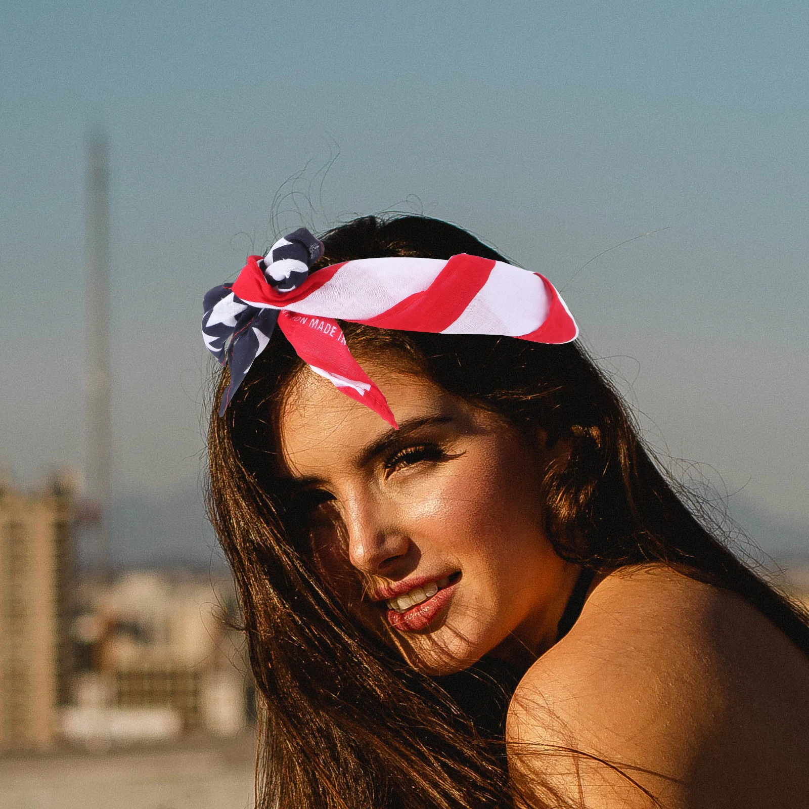 

Vintage Headband Elastic Cloth Kerchief Square Printed Scarf For Women Neck Accessory For Women Halloween Dance