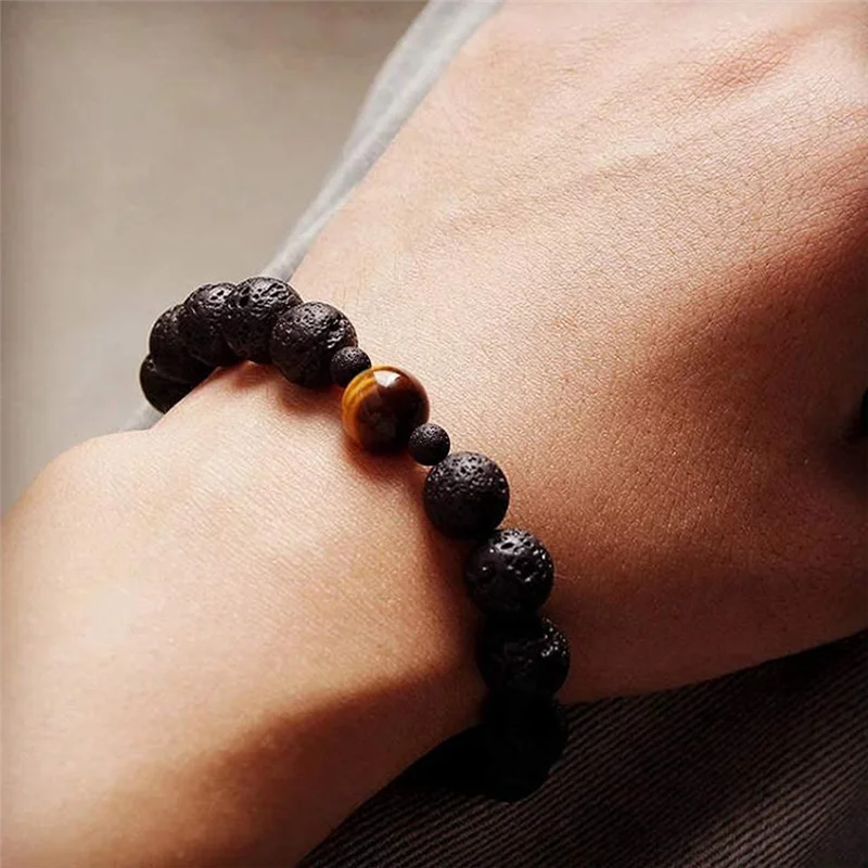

A32P_Lava Beads Kit Lava Stone Rock Beads Chakra Beads Spacers Beads Essential Oils Bracelet Necklace Jewelry Making