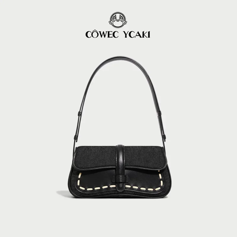 【 Official Authentic 】Original Cowec Ycaki luxury Small bag female crossbody new baguette bag niche design underarm bag