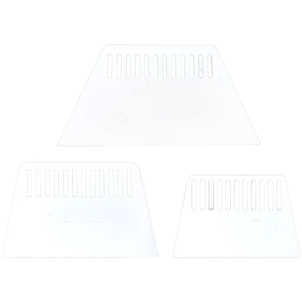 3 Pieces Plastic Scraper Set with Trapezoidal Blades for Multi Use Including Putty Application and Wallpaper Smoothing