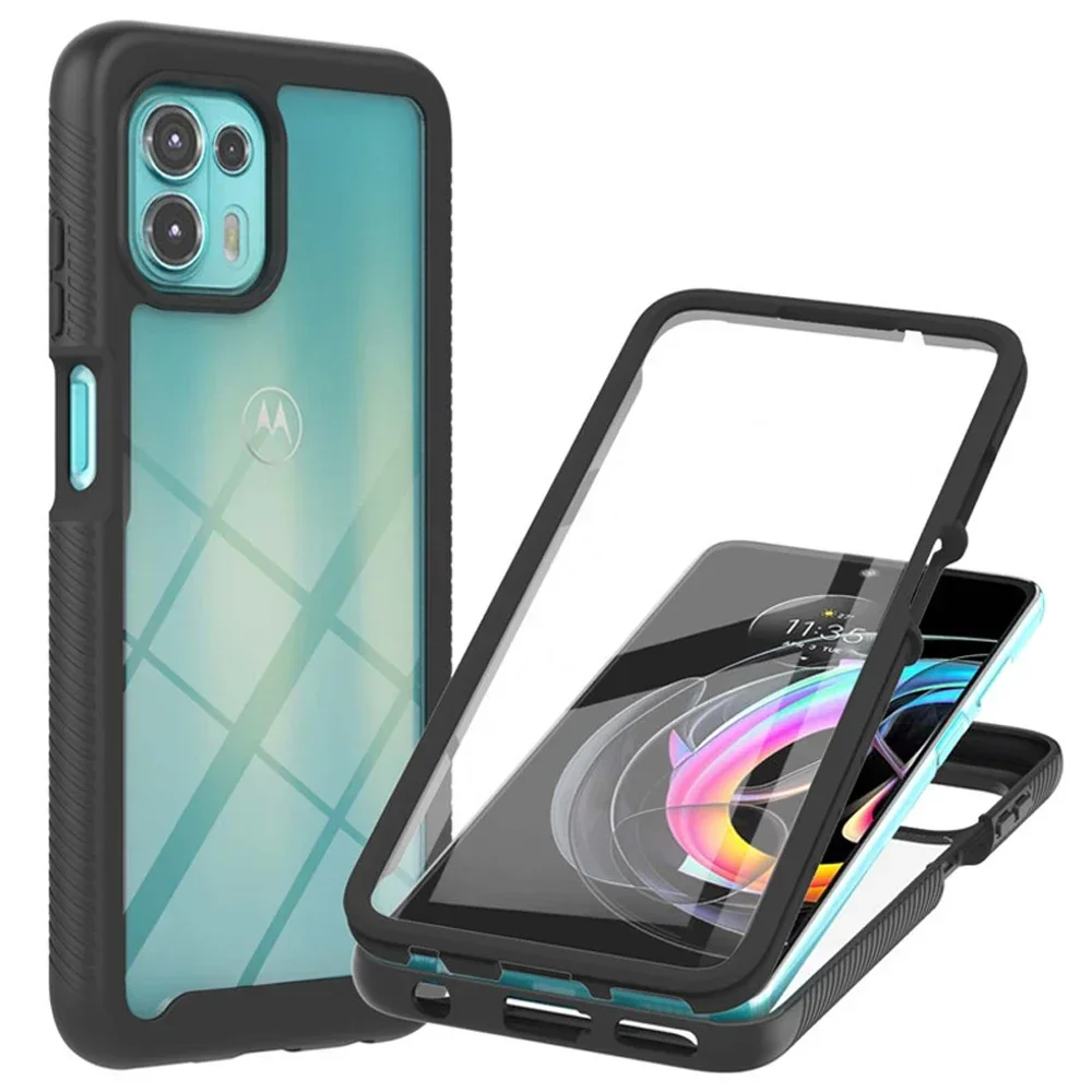 For Motorola Moto Edge 20 Fusion 30 Pro X30 5G Crystal Case PET Front Film Protect Back Cover Moto Edge 20 Lite E13 E32 G54 Etui