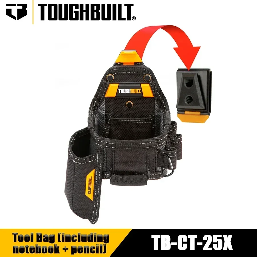 TOUGHBUILT TB-CT-25X Tape Measure / Utility Knife Pouch Special Tool Bag (including notebook + pencil) Portable Storage Pouch