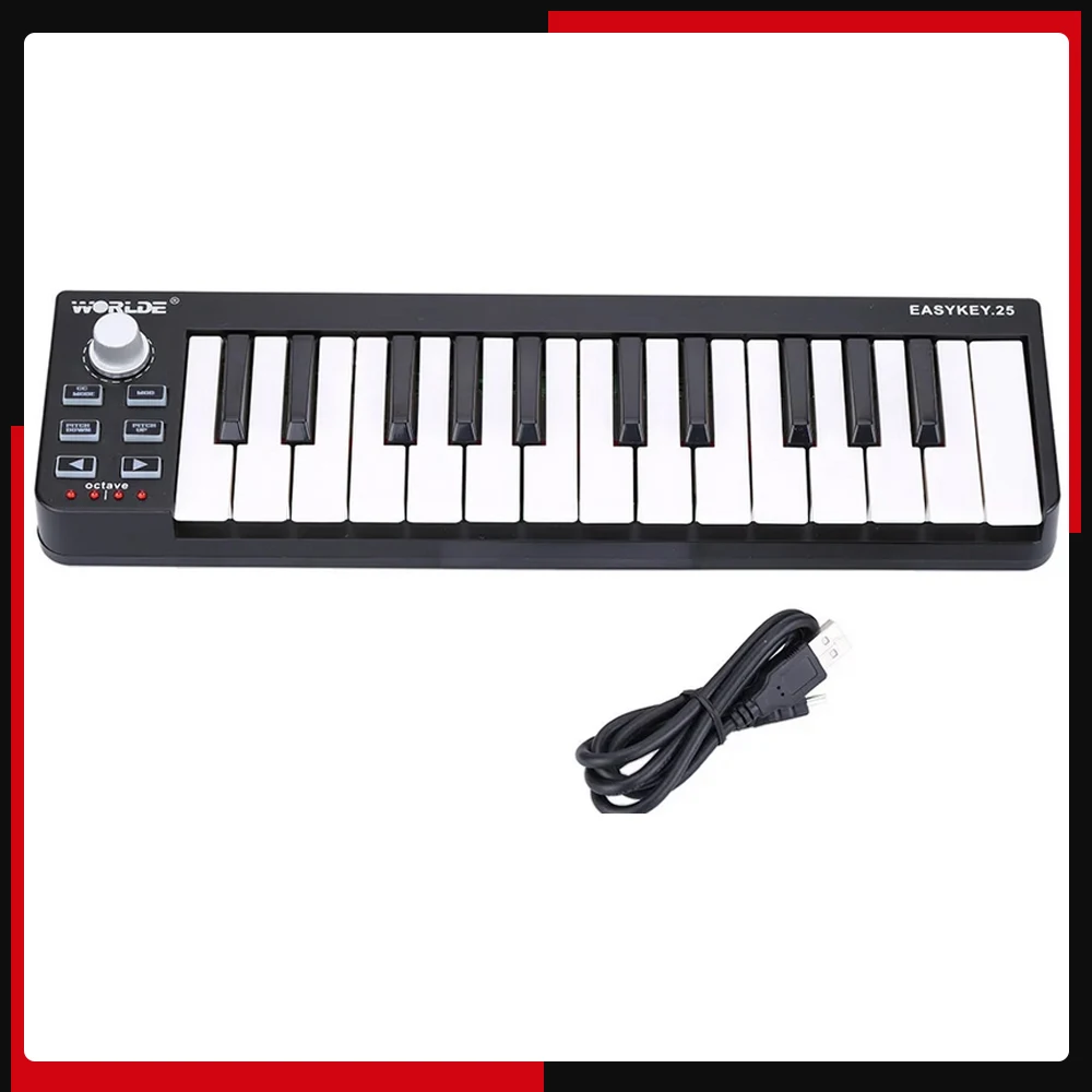 WORLDE Easykey.25 Portable Mini-keyboard Mini 25-Key USB MIDI Controller