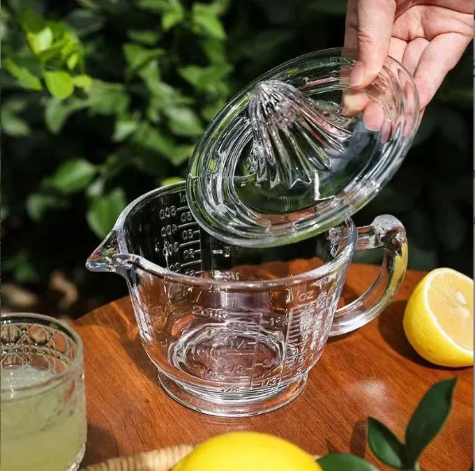 Green Code, Creative Household Glass Lemon Juicer, Manual Fruit Juicer, Orange Juice Grapefruit  juice squeezing artifact