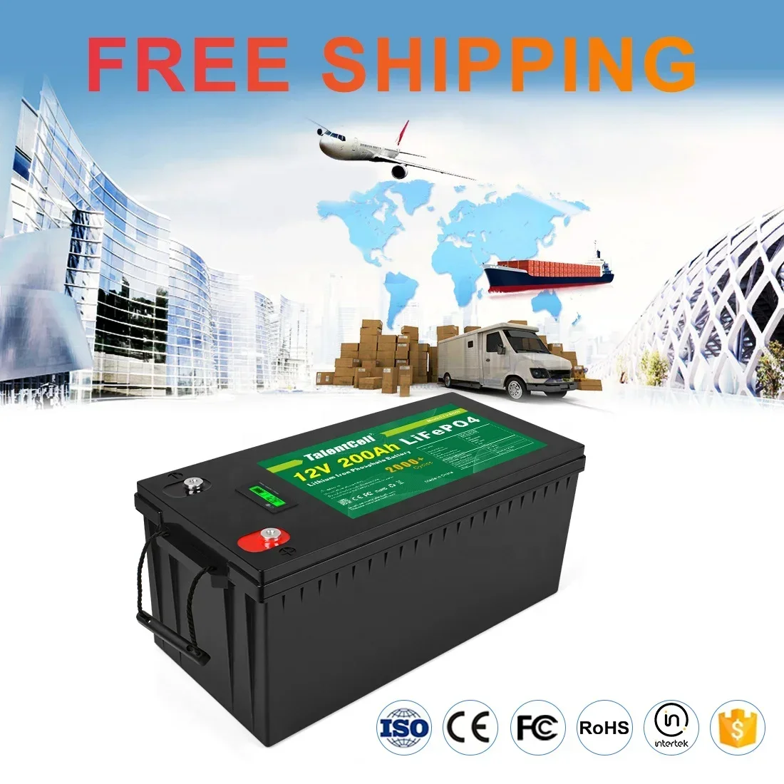 YYHCIn Stock Fast Dispatch Rechargeable New Battery Deep Cycle 12.8V 120Ah 150Ah 100Ah LiFePO4 Lithium Ion 12V 200Ah Battery