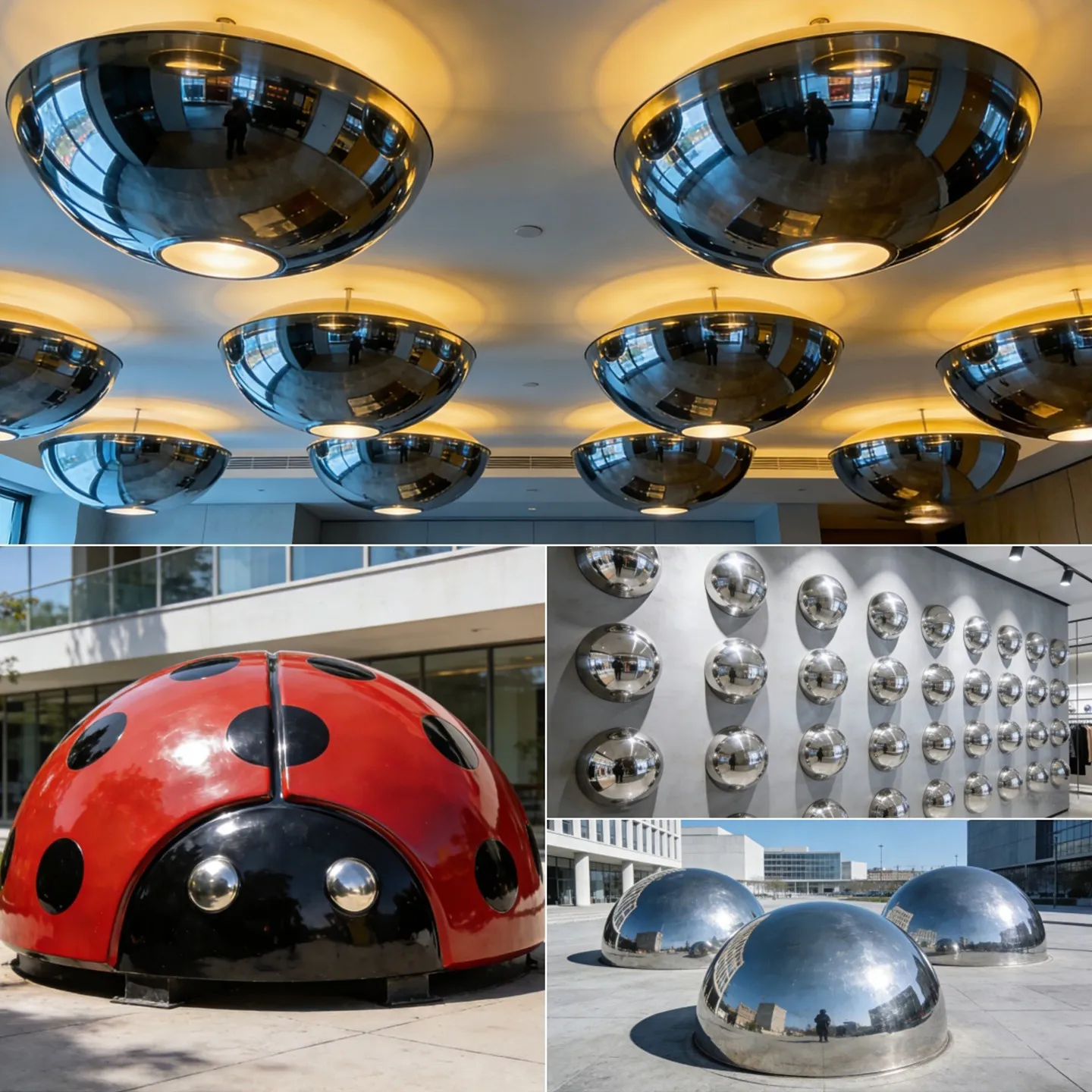 1Pcs 1mm 1.5mm 2mm Thickness Mirror Polished 304 Stainless Steel Hollow Hemisphere Decor Furniture Elevator Decor Dome Cap