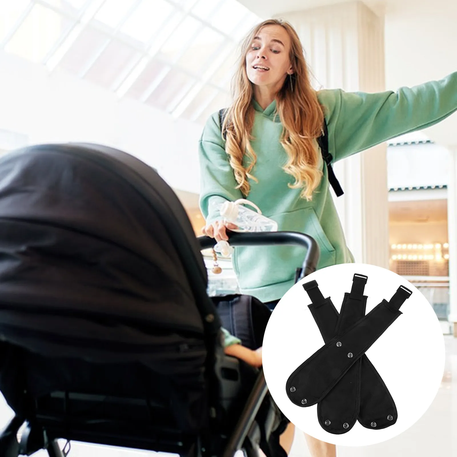 

3Pcs Baby Stroller Safety Belt Oxford Cloth Crotch Strap Infant Stroller Guard Belt Universal Travel Safety Fixing Strap