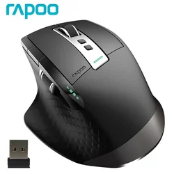 Rapoo MT750S/MT750L Multi-mode Rechargeable Wireless Mouse  3200DPI Ergonomic Bluetooth Mouse Computer Office Mice For Laptop PC