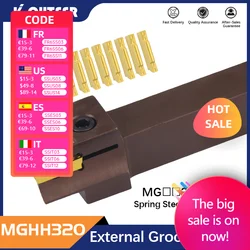 1pcs Face CNC Grooving tool holder MGHH320R 24/36 64/100 200/800 spring steel CNC lathe tool for MGMN/MGGN300 Carbide Inserts
