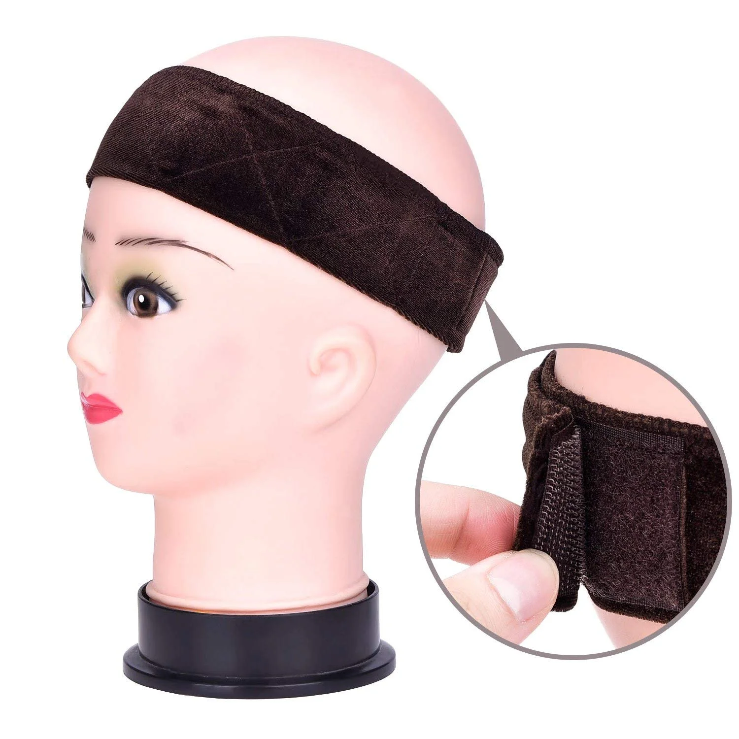 Peruca ajustável Grip Band, antiderrapante bandas elásticas para peruca titular, veludo Headbands, Glueless Hairband, seguro, sem tensão