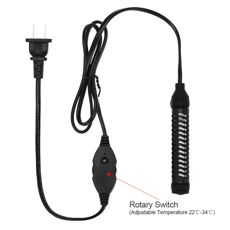 New Mini Submersible Heater Heating Rod for Aquarium Fish Tank Tortoise tank Adjustable Temperature Thermostat 35W / 50W / 75W