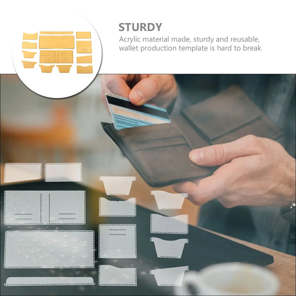 

1 Set Wallet Production Template Acrylic Craft Pattern Diy Tool Sturdy Reusable Quilting Templates Handmade Purse Sewing